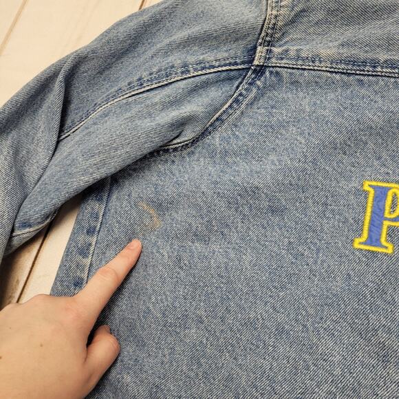 Vintage Disney Winnie the Pooh embroidered jean denim jacket distressed - Picture 8 of 8